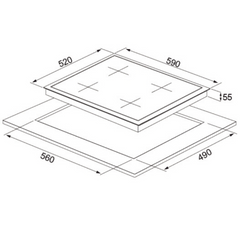 Silverline CS5349B01 Siyah Cam Ankastre Ocak